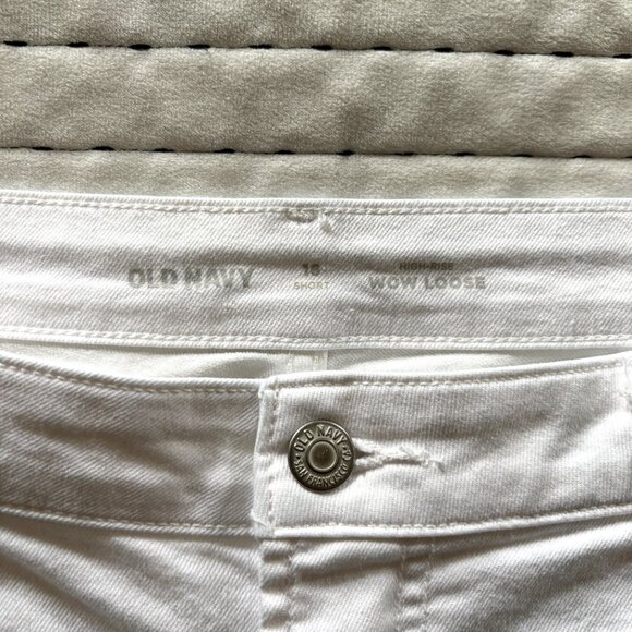 Old Navy High-Rise WOW Loose Jeans Sz 16 Short White - Picture 5 of 7